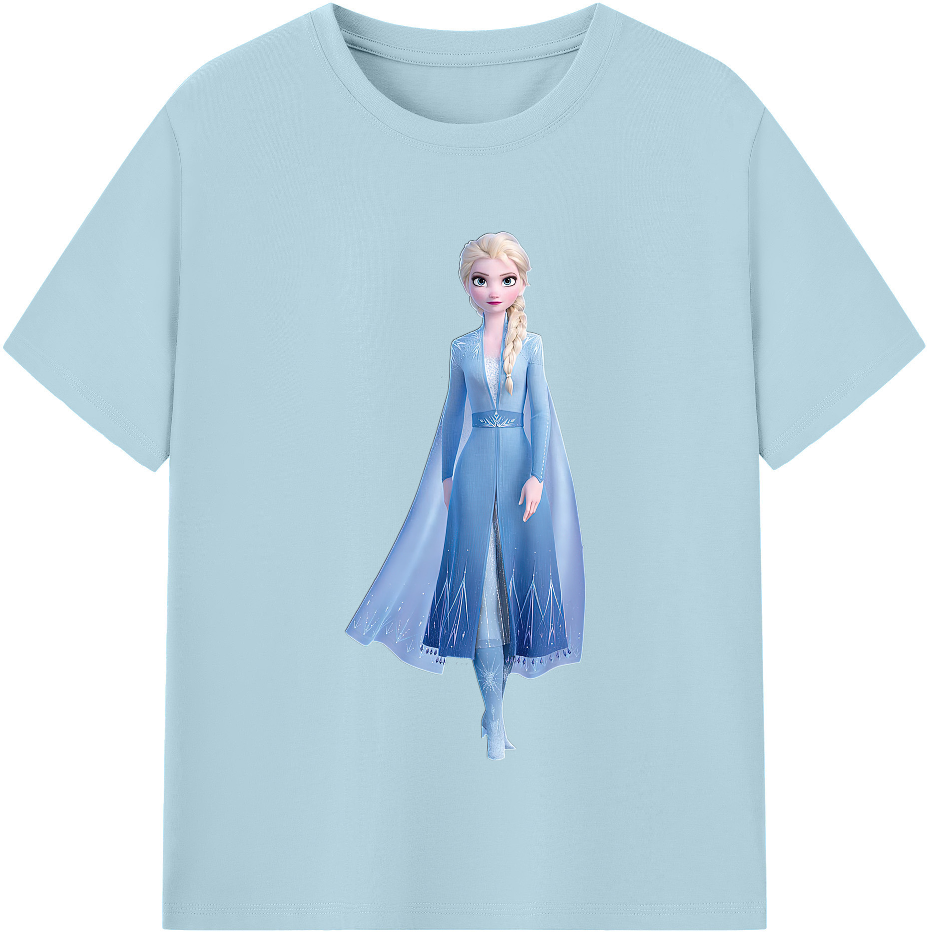 （画像用） アナと雪の女王 アンナ エルサ Frozen Anna Elsa 綿100％半袖Tシャツ（フロントプリント）